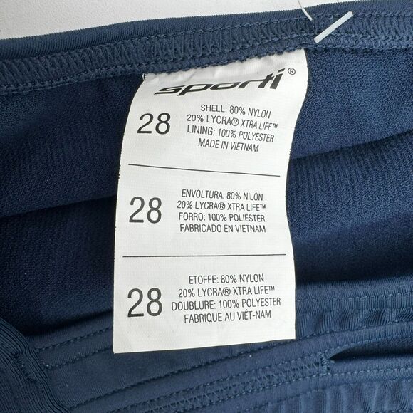 SPORTI NWT Size 28 Navy Blue Solid Wide Strap One Piece Swimsuit‎ Competitive - Picture 4 of 9